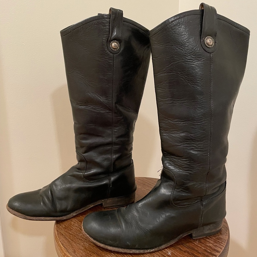 Black Leather Frye Boots
